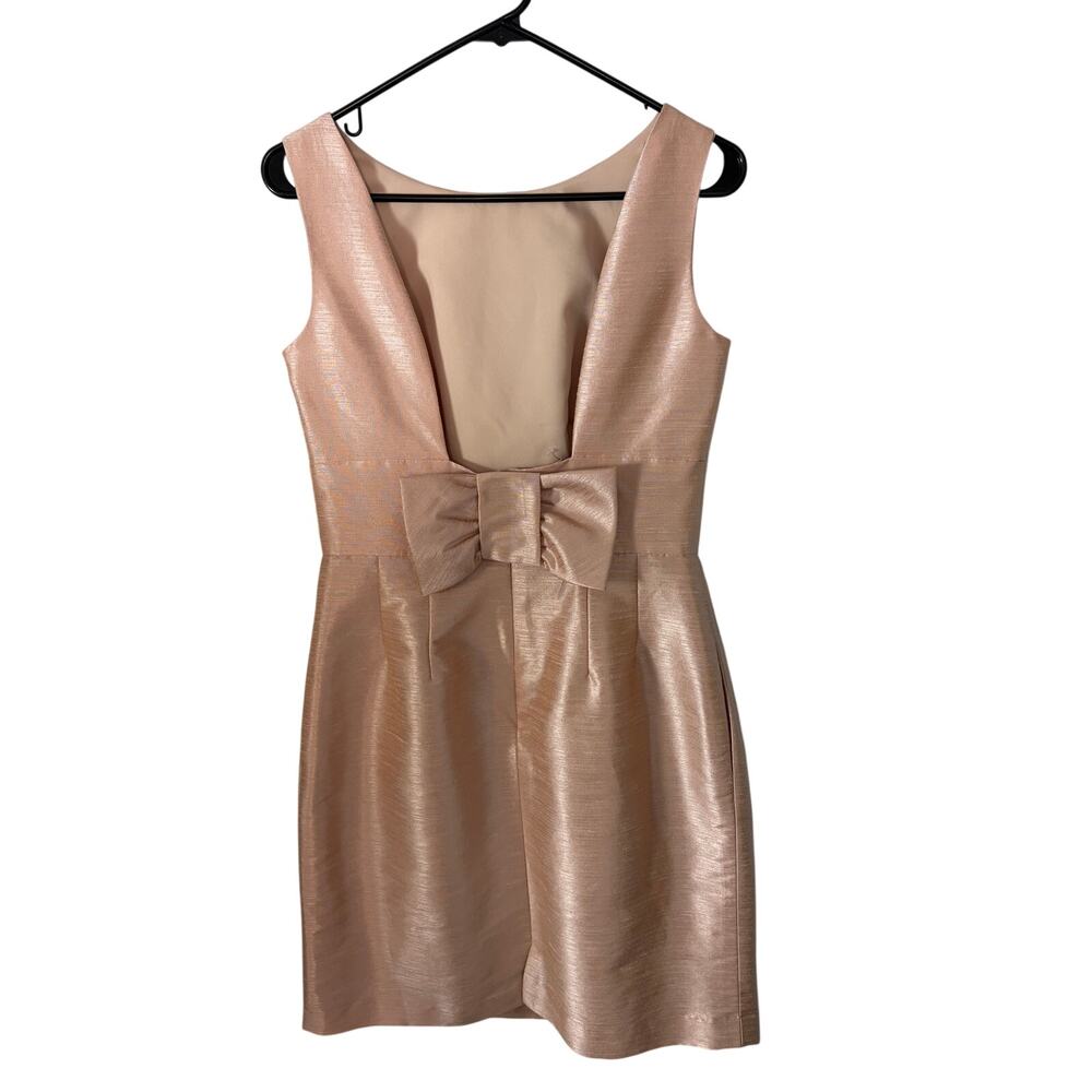 NWT Alfred Sung D522 Pearl Pink Bow Back Cocktail Dress 8 Coquette Feminine - Picture 3 of 5